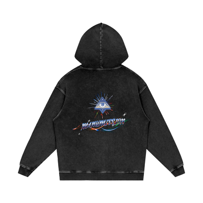 Manumission Snow Washed Loose Cotton Hoodie
