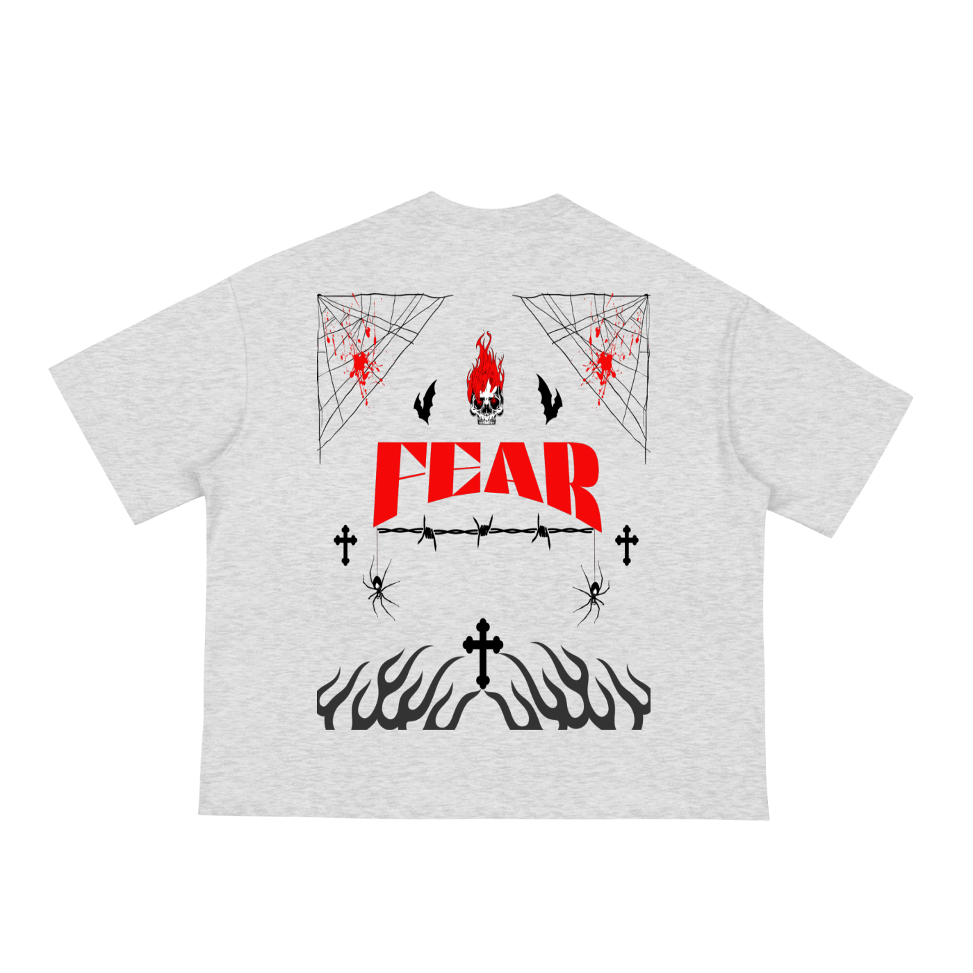 Fear Halloween Feature Classic Loose Boxy Tee With 3 Color
