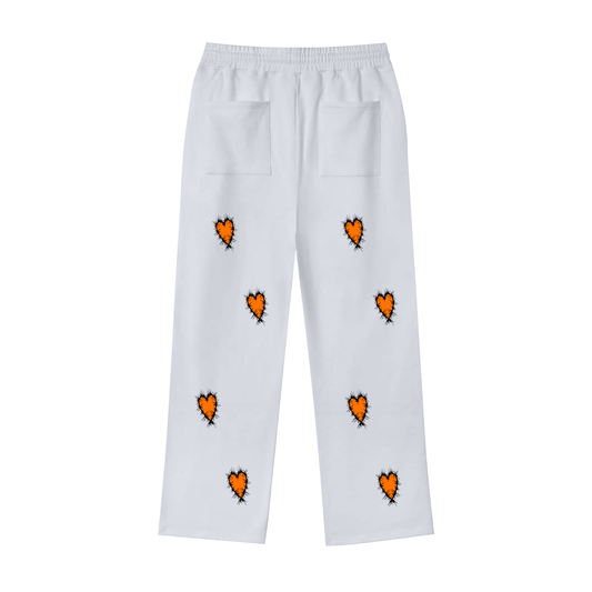 Halloween Feature Thorned Heart Loose Fit Fleece Straight Leg Pants
