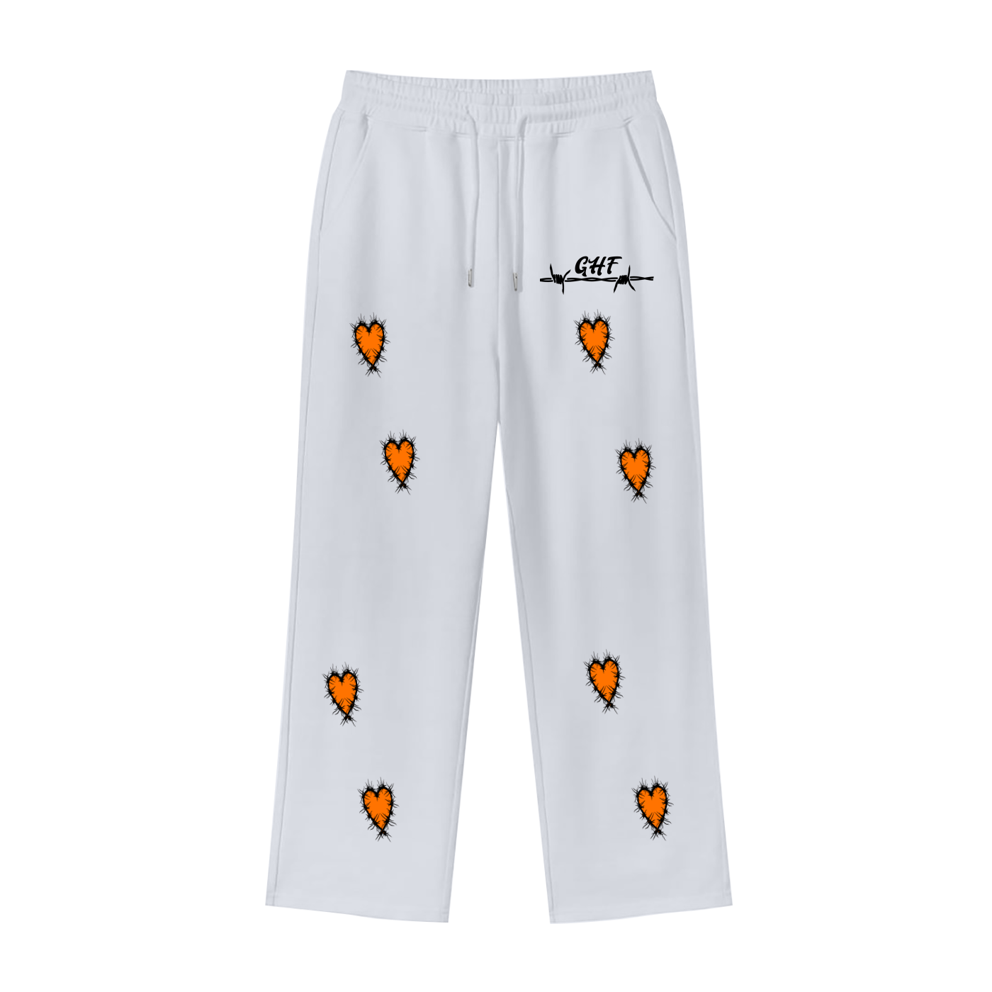 Halloween Feature Thorned Heart Loose Fit Fleece Straight Leg Pants