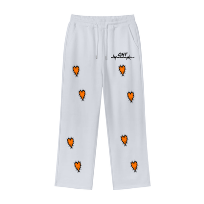 Halloween Feature Thorned Heart Loose Fit Fleece Straight Leg Pants
