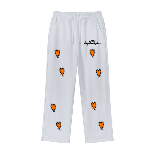 Halloween Feature Thorned Heart Loose Fit Fleece Straight Leg Pants