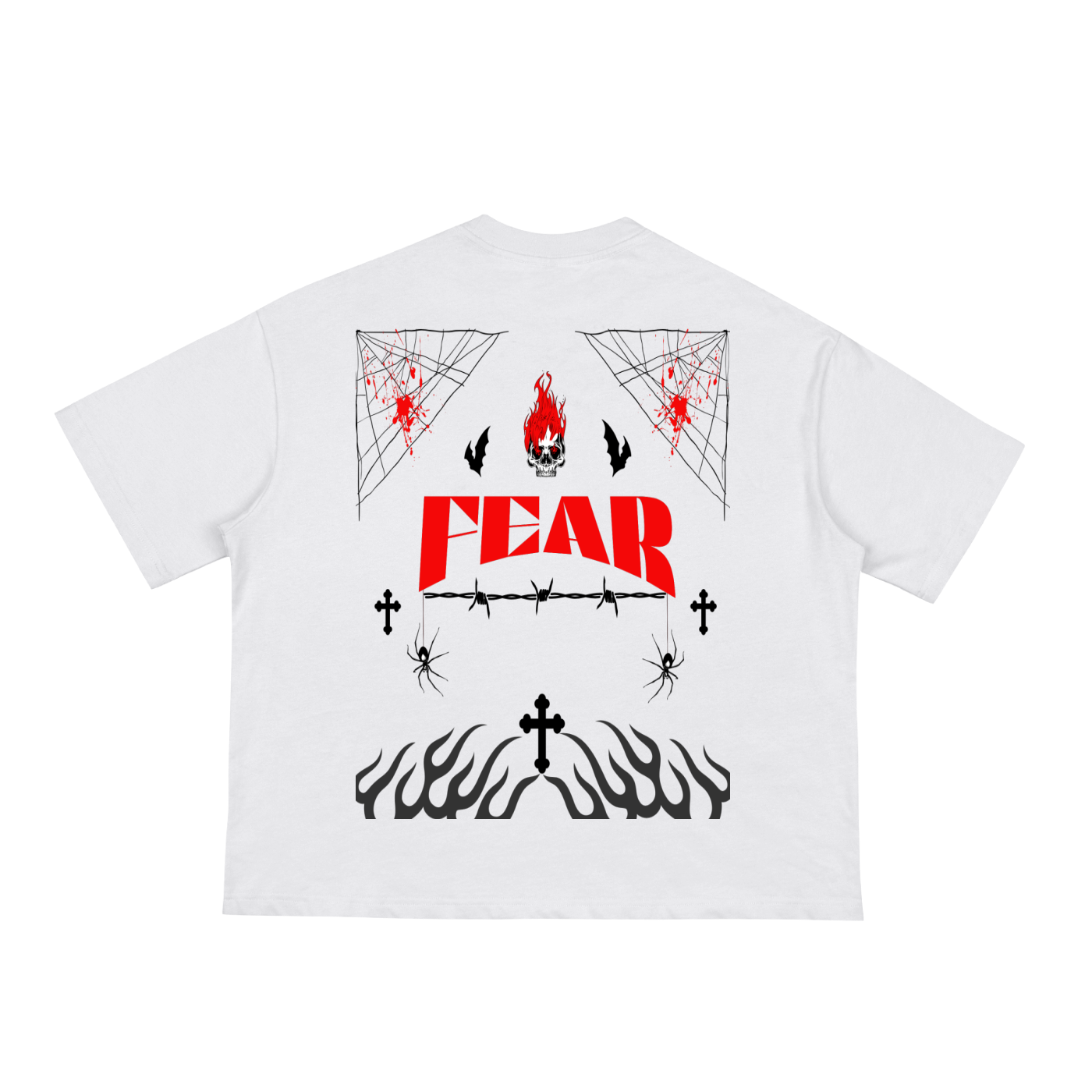 Fear Halloween Feature Classic Loose Boxy Tee With 3 Color