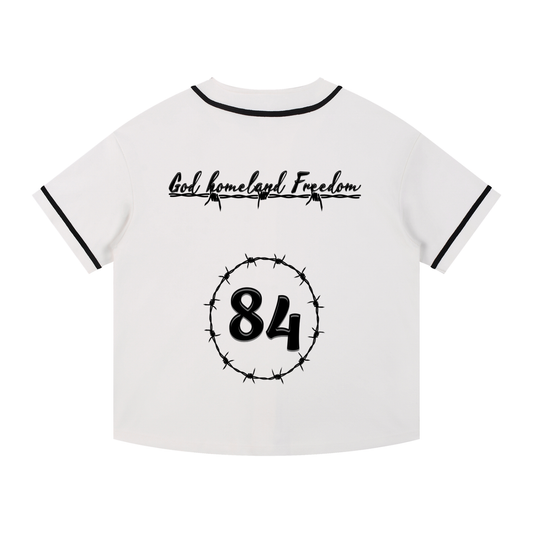 Heart of Steal Contrast Piped Button-Up Jersey