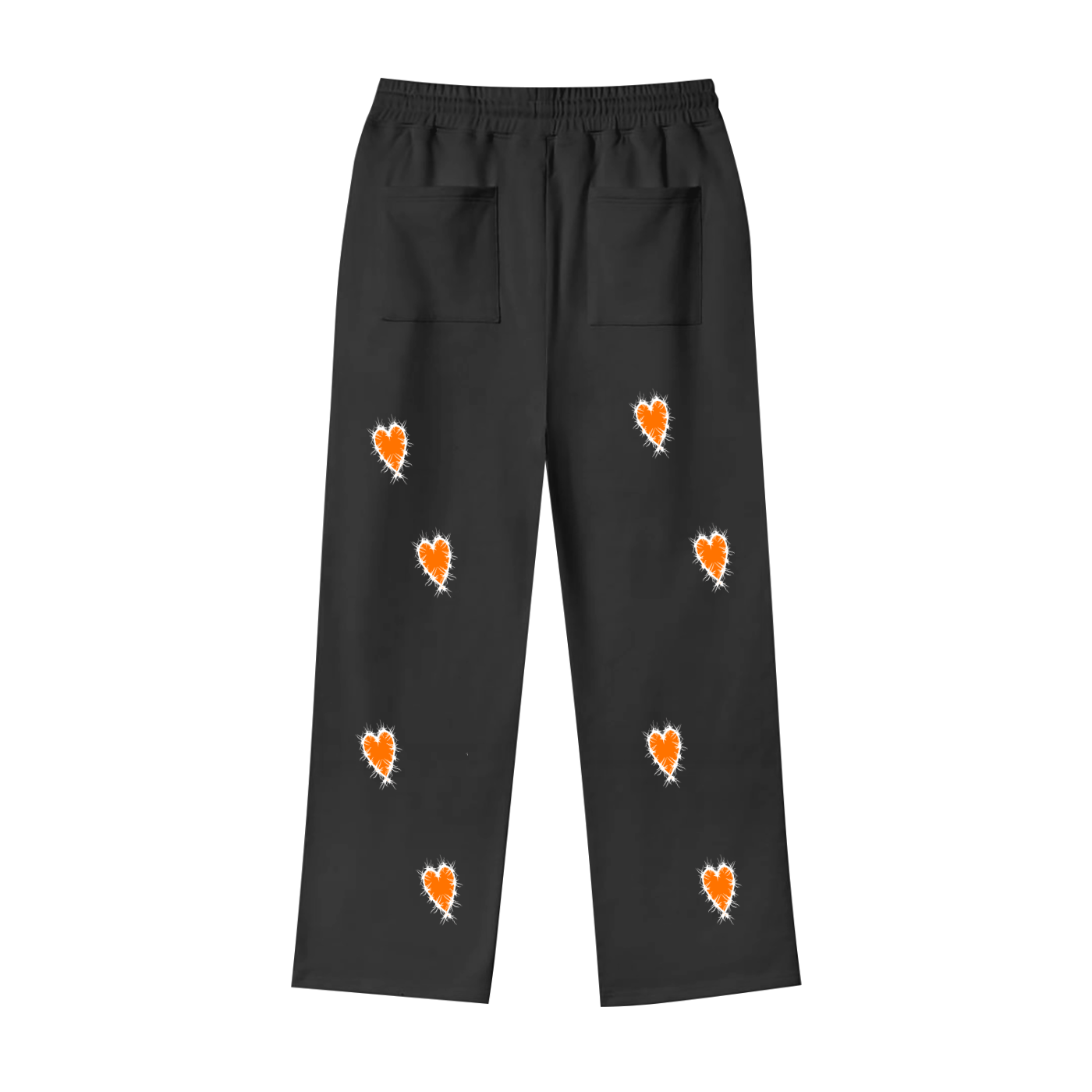 Halloween Feature Thorned Heart Loose Fit Fleece Straight Leg Pants