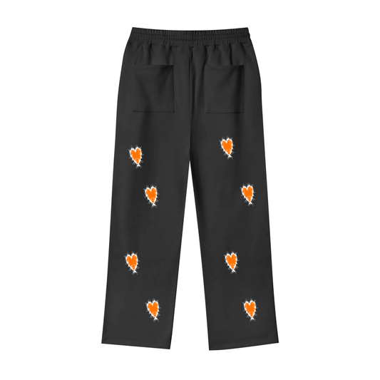 Halloween Feature Thorned Heart Loose Fit Fleece Straight Leg Pants
