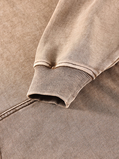 Manumission Snow Washed Loose Cotton Hoodie