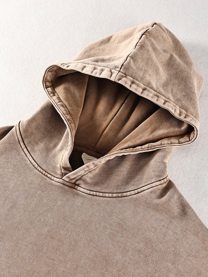 Manumission Snow Washed Loose Cotton Hoodie