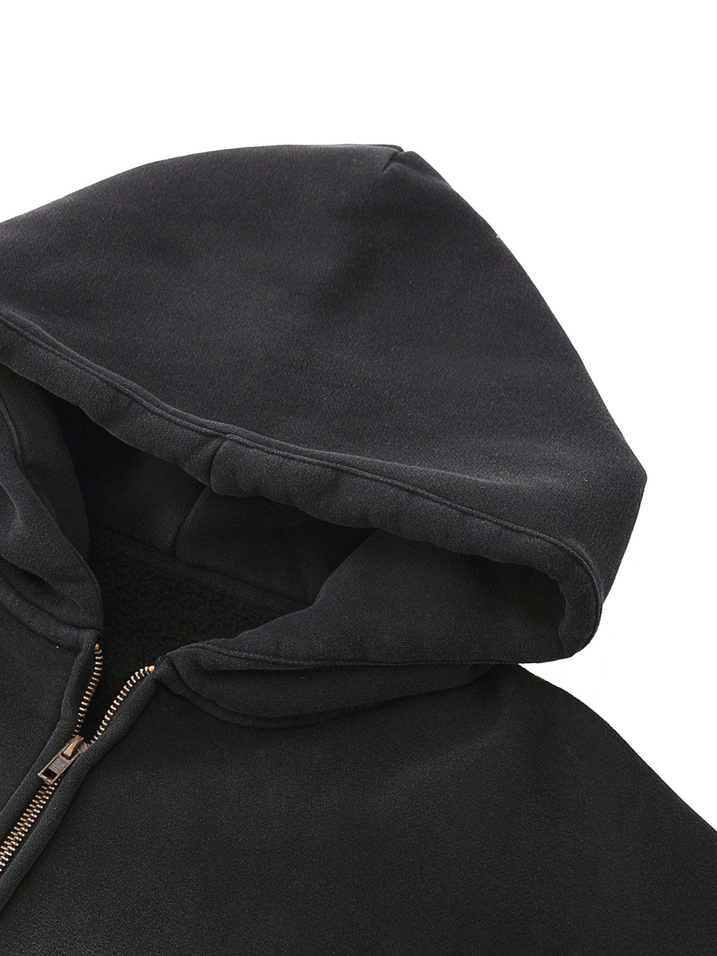 Adam and Eve With GHF Logo Sunfade Two-way Zipper Boxy Fleece Hoodie