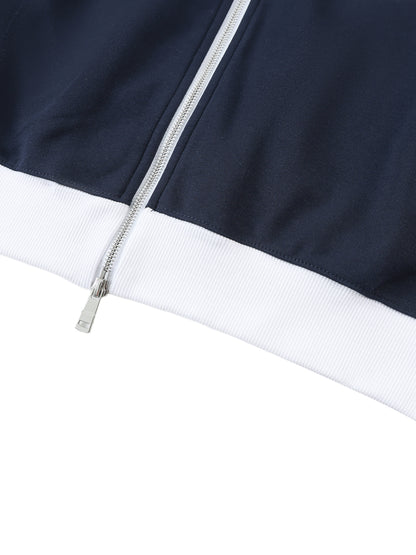 Halloween Theme Cross With GHF Logo Dark Blue Contrast Trim Stand Collar Jacket